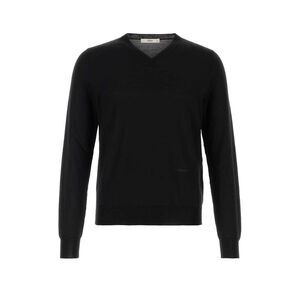 Fendi Men Black Stretch Wool Sweater